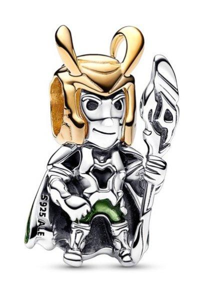 Pandora Eredeti bicolor medál Loki Marvel 762764C01