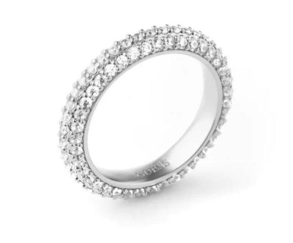 Guess Csillogó acél gyűrű cirkónium kövekkel Infinity JUBR04672JWRH 58 mm