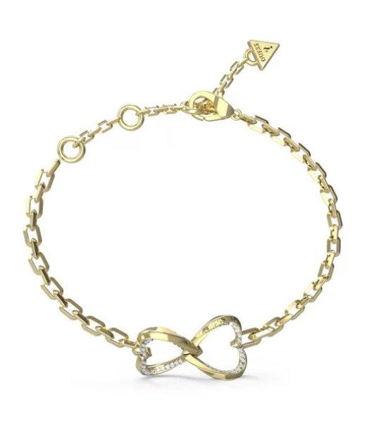 Guess Gyengéd aranyozott karkötő szívvel Mon Amour JUBB04618JWYG 14,5 cm