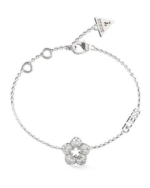 Guess Bájos acél karkötő virággal Shining Winter JUBB04468JWRH 21 cm