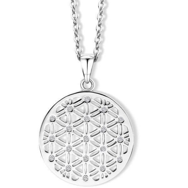 CRYSTalp Divatos nyaklánc kristályokkal Flower of Life 30086.CRY.R