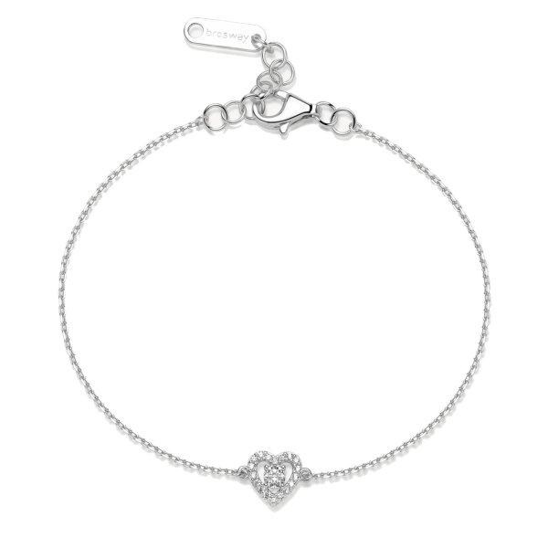 Brosway Ezüst karkötő Szív cirkónium kövekkel Infinite White Fancy FIW139