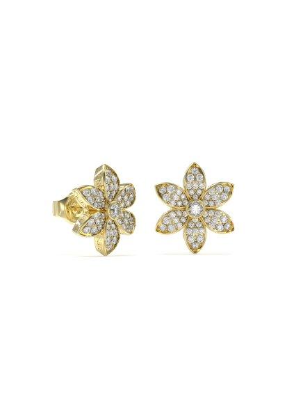 Guess Aranyozott fülbevaló cirkónium kövekkel White Lotus JUBE04145JWYGT/U