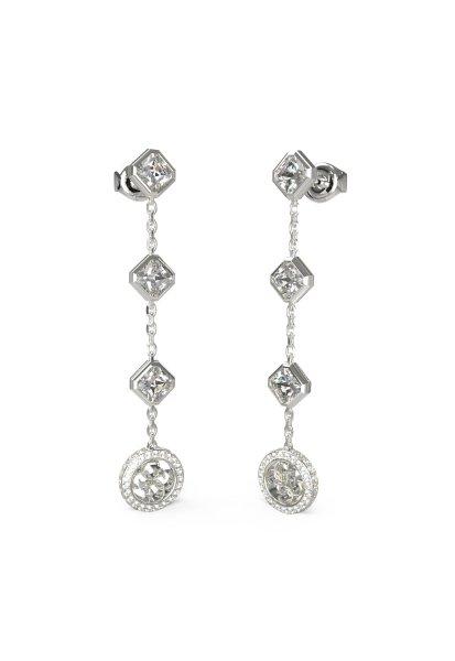 Guess Hosszú acél fülbevaló cirkónium kövekkel 4G Crush JUBE04157JWRHT/U