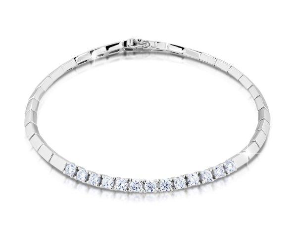 Modesi Elegáns ezüst karkötő cirkónium kövekkel M01751 18 cm