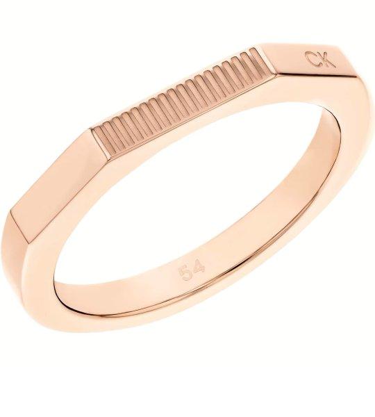 Calvin Klein Divatos bronz gyűrű Faceted 35000189 52 mm