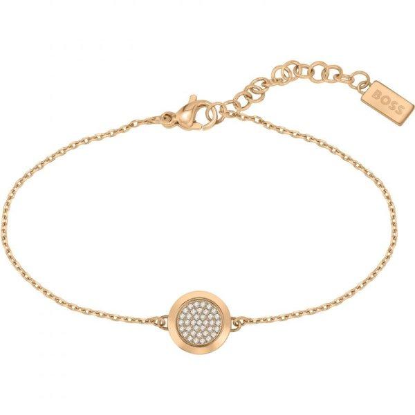 Hugo Boss Gyönyörű bronz karkötő kristályokkal Medallion 1580384