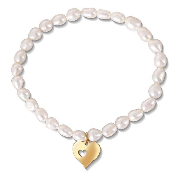 JwL Luxury Pearls Gyengéd karkötő valódi gyöngyből aranyozott szívvel
JL0691