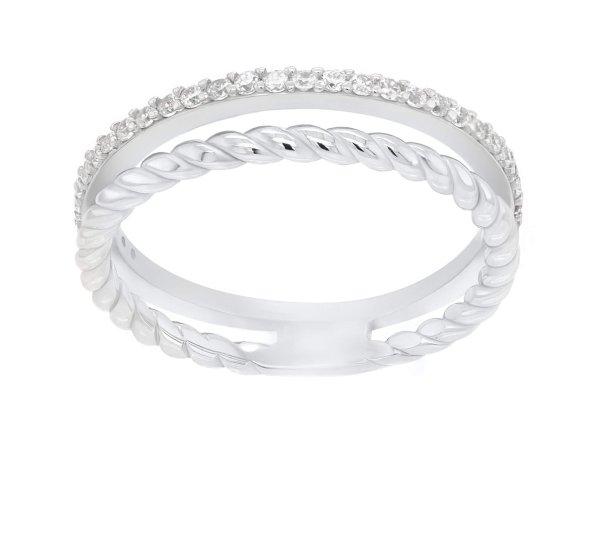 Brilio Silver Gyönyörű ezüst gyűrű cirkónium kövekkel GR044W 50 mm