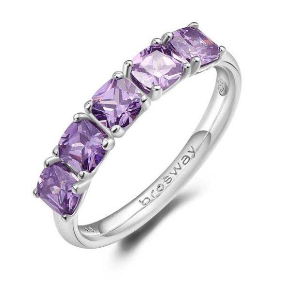 Brosway Bájos ezüst gyűrű Fancy Magic Purple FMP24 50 mm