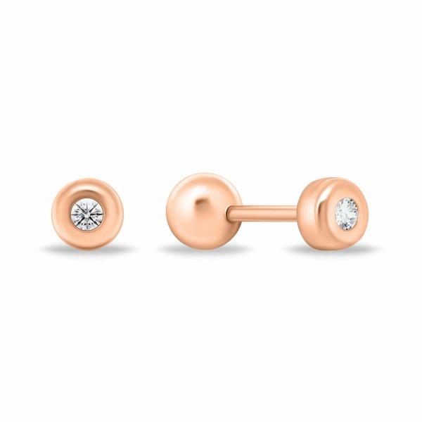 Brilio Silver Minimalista, aranyozott fülbevaló átlátszó cirkónium
kövekkel EA926R 0,4 cm