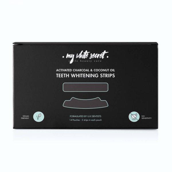 My White Secret Fogfehérítő szalagok aktív szénnel Whitening Strips 14 db