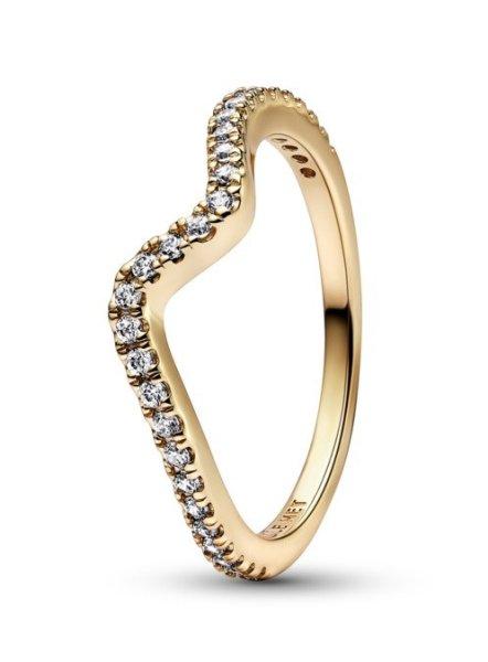 Pandora Hullámos aranyozott gyűrű cirkónium kövekkel Timeless Shine
162539C01 58 mm