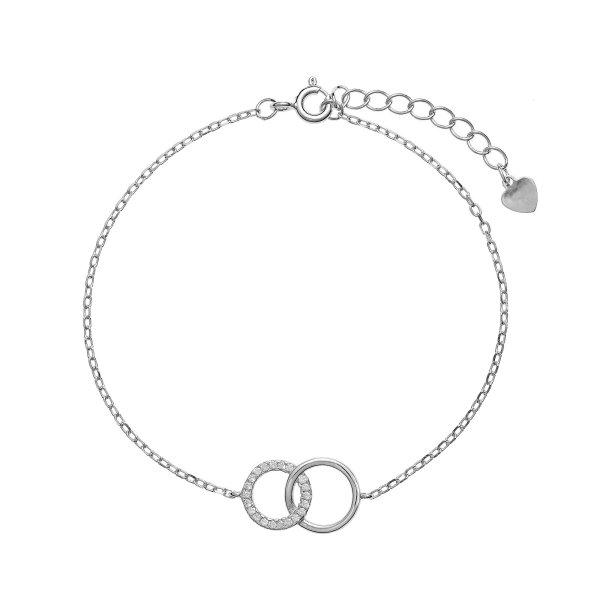 AGAIN Jewelry Ezüst karkötő összekapcsolt karikákkal AJNR0003