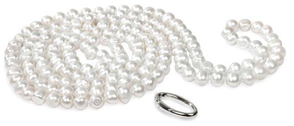 JwL Luxury Pearls Hosszú nyaklánc fehér igazgyöngyökből JL0076