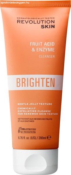 Revolution Skincare Világosító tisztító arcradír Brighten (Fruit Acid and
Enzyme Cleanser) 200 ml