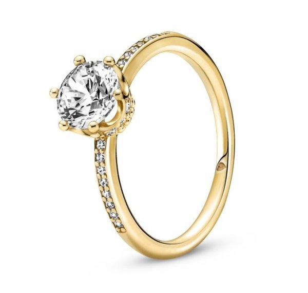 Pandora Csillogó aranyozott gyűrű Csillogó korona Shine 168289C01 58 mm
