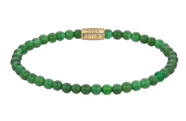 Rebel&Rose Gyöngy karkötő Green Harmony Gold RR-40106-G 15 cm - XS