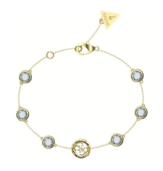 Guess Bájos aranyozott karkötő kristályokkal Petra JUBB05099JWYGAQ 18,4 cm