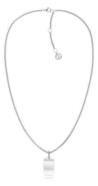 Tommy Hilfiger Női acél nyaklánc kristályokkal Dog Tag 2780861