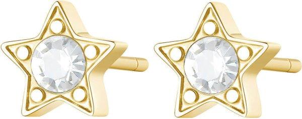 S'Agapõ Elegáns acél fülbevaló átlátszó kristályokkal CLICK SCK47