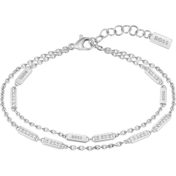 Hugo Boss Bámulatos acél karkötő kristályokkal Larya 1580448