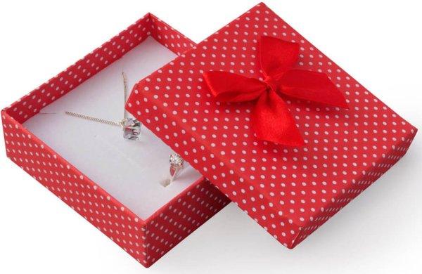 JK Box Piros pöttyös díszdoboz masnival KK-4 / A7