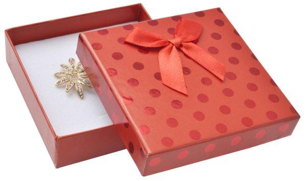 JK Box Piros pöttyös díszdoboz masnival KC-5/A7