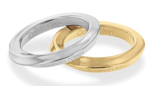 Calvin Klein Elegáns acél gyűrű készlet Sculptural 35000330 54 mm