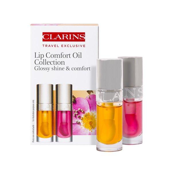 Clarins Ajándék ajakolaj készlet Lip Comfort Oil Collection 2 x 7 ml