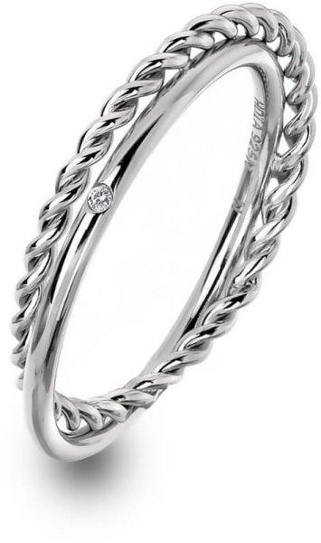 Hot Diamonds Luxus ezüst gyűrű valódi gyémánttal Jasmine DR210-el 52 mm