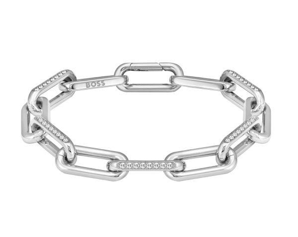 Hugo Boss Jellegzetes női acél karkötő kristályokkal Halia 1580599