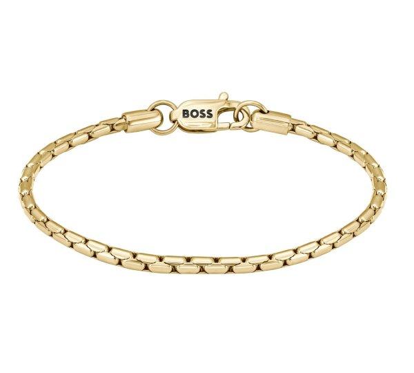 Hugo Boss Elegáns aranyozott férfi karkötő Evan 1580606 19 cm