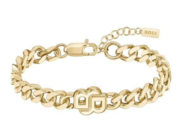 Hugo Boss Stílusos aranyozott karkötő Double B 1580622