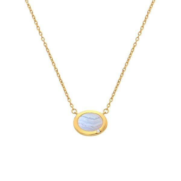 Hot Diamonds Elegáns aranyozott nyaklánc acháttal és gyémánttal Gemstones
DN202