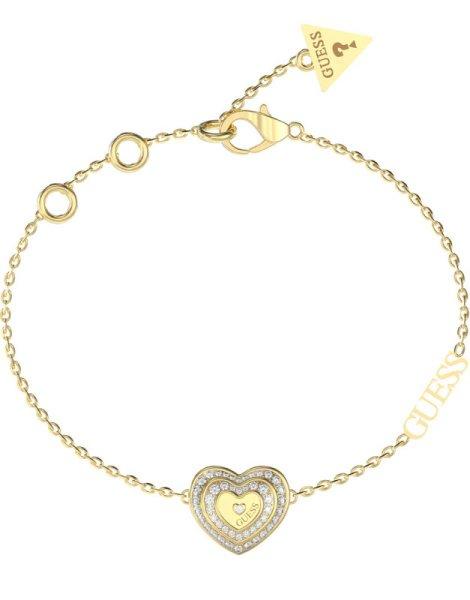 Guess Bájos aranyozott karkötő cirkónium kövekkel Amami JUBB04031JWYG 18,5
cm