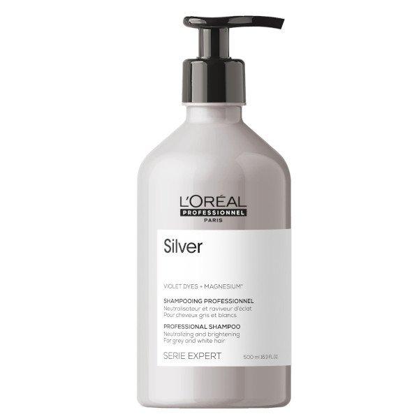 L'Oréal Professionnel Ezüst sampon ősz és fehér hajszálakra Magnesium
Silver (Neutralising Shampoo For Grey And White Hair) 500 ml