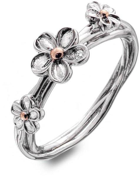 Hot Diamonds Ezüst virág gyűrű Forget me not DR214 60 mm