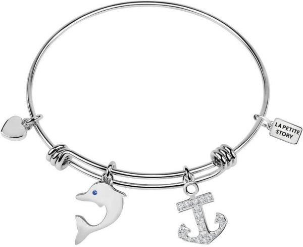 La Petite Story Masszív karkötő Horgony és delfin LPS05AQJ11