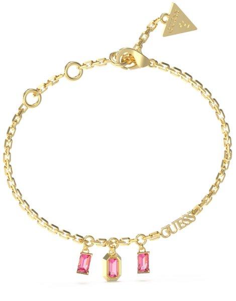 Guess Bájos aranyozott kristály karkötő Hashtag JUBB04251JWYGFC 21 cm