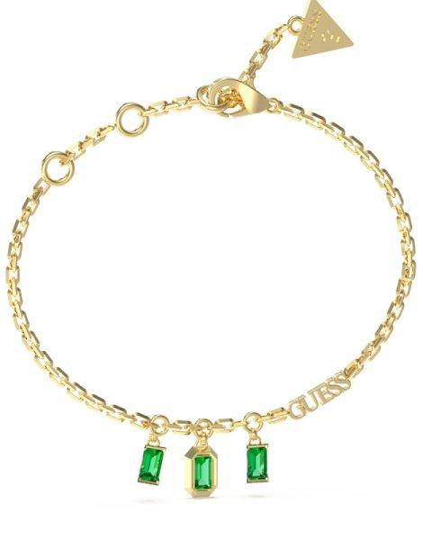 Guess Csodálatos aranyozott kristály karkötő Hashtag JUBB04251JWYGEM 21 cm