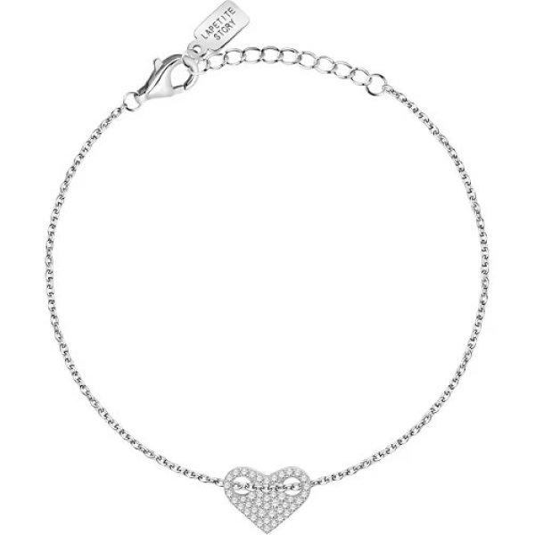 La Petite Story Ezüst karkötő csillogó szívvel Silver LPS05AWV24