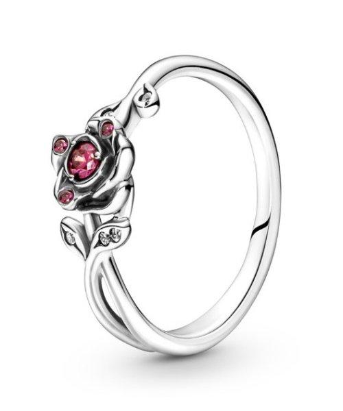 Pandora Ezüst gyűrű Rózsa Disney Szépség és a Szörnyeteg 190017C01 52 mm