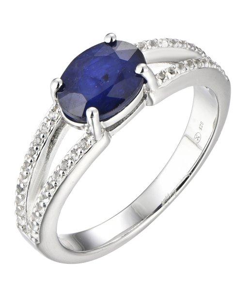 Brilio Silver Gyönyörű ezüst gyűrű zafírral Precious Stone SR09004B 56 mm