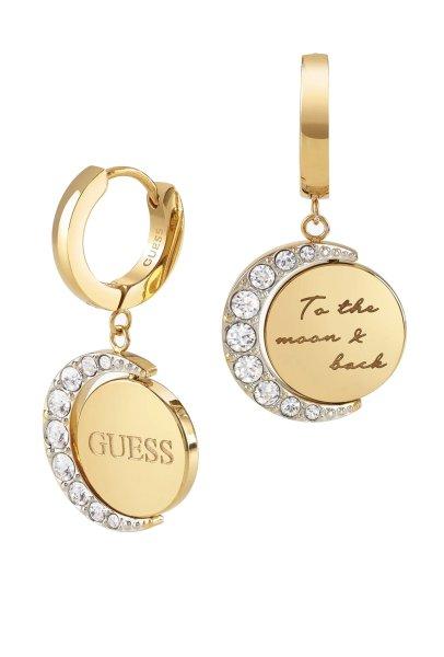 Guess Karika aranyozott fülbevaló medálokkal Moon Phases JUBE01192JWYG