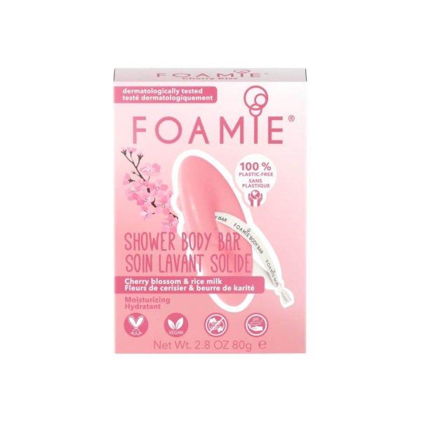 Foamie Hidratáló tusfürdő Cherry Kiss With Cherry Blossom and Rice Milk
(Shower Body Bar) 80 g