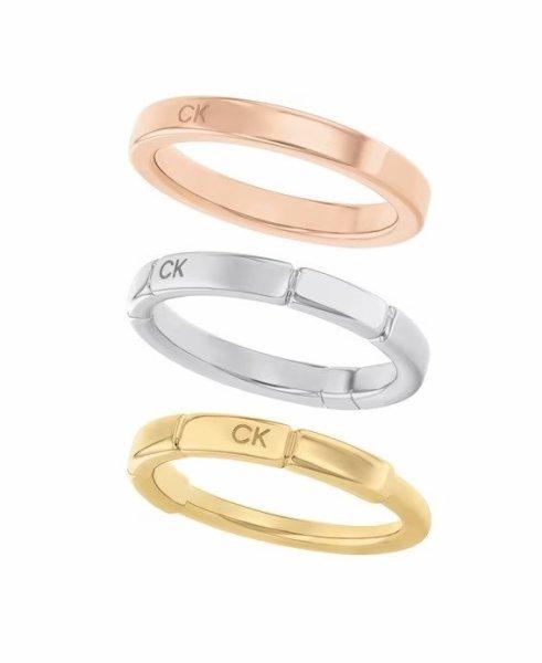 Calvin Klein Bájos tricolor gyűrű 3 az 1-ben Soft Squares 35000458 54 mm