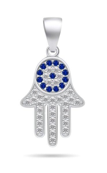 Brilio Silver Modern ezüst medál cirkónium kővel Hamsa PT79W