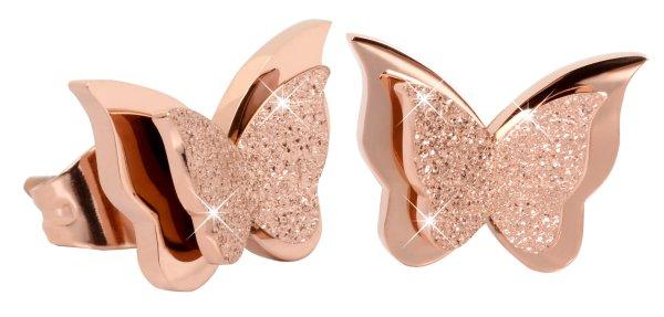 Troli Apró pillangó fülbevaló Metal Butterfly KES-048-ROSEGOLD
