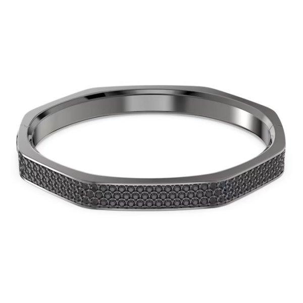 Swarovski Csillogó fekete tömör karkötő Dextera 5656843 L (6,2 x 5 cm)